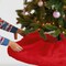 FabricLA 48" Red Faux Fur Christmas Tree Skirt - Fluffy Plush Tree Skirt (121cm) for Holiday Decorations